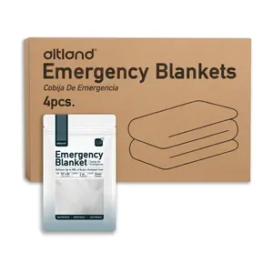 Altland 4 Pack of Emergency Blankets - Individually Packaged Silver Thermal Blankets