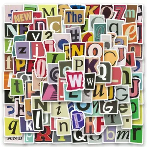 200pcs Vintage English Letter Stickers, Aesthetic Vinyl Decals for Scrapbooks, Journals, Tablets, Skateboards, Water Bottles, Computers, Phones, Smartphone, Accessories