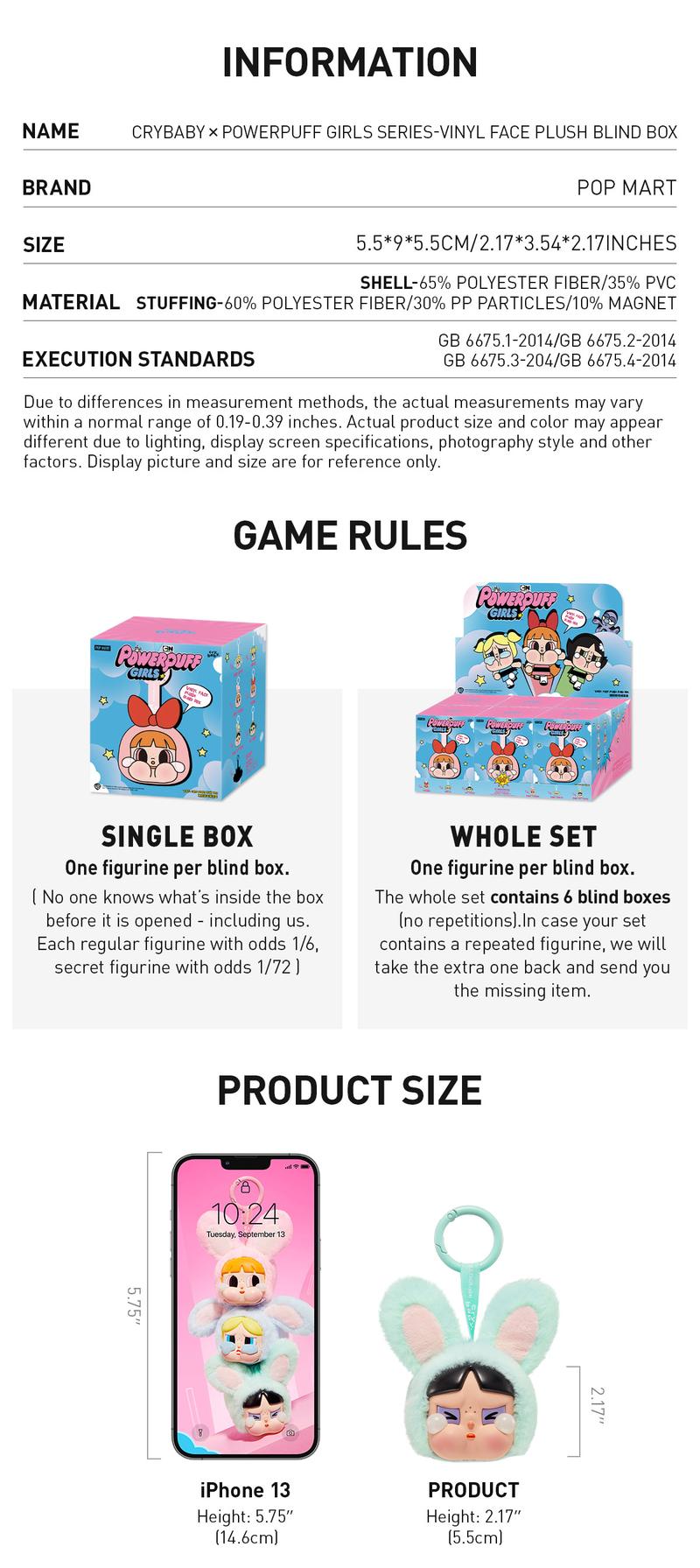POP MART CRYBABY × Powerpuff Girls Series-Vinyl Face Plush Blind Box, Mystery Box - [Creator]