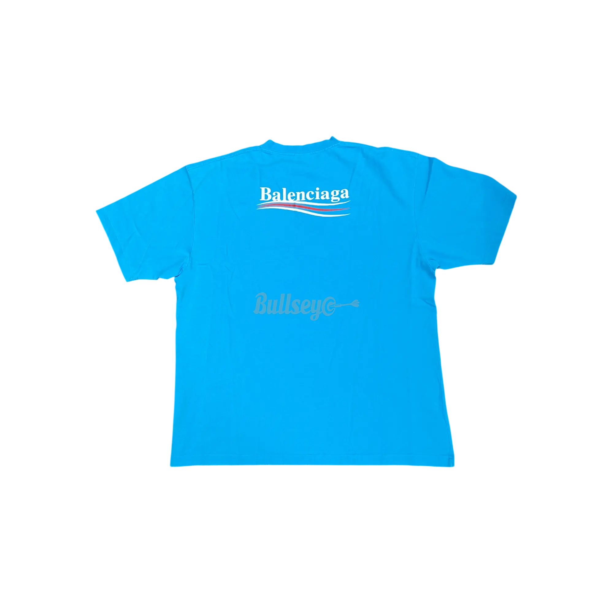 Balenciaga Political Campaign Logo Light Blue T-Shirt