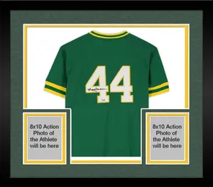 Framed Reggie Jackson Oakland Athletics Autographed Green Mitchell & Ness Replica Batting Practice Jersey - Fanatics Authentic Certified