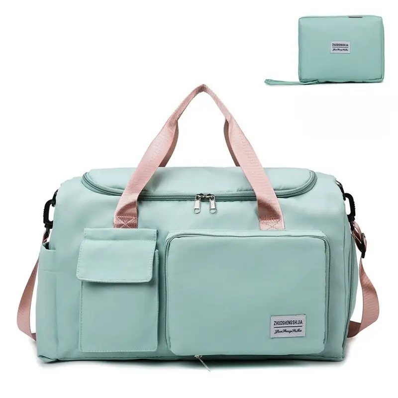Small Gym Bag for Women, Travel Duffle Bag Carry On Weekender Bag with Shoe Compartment