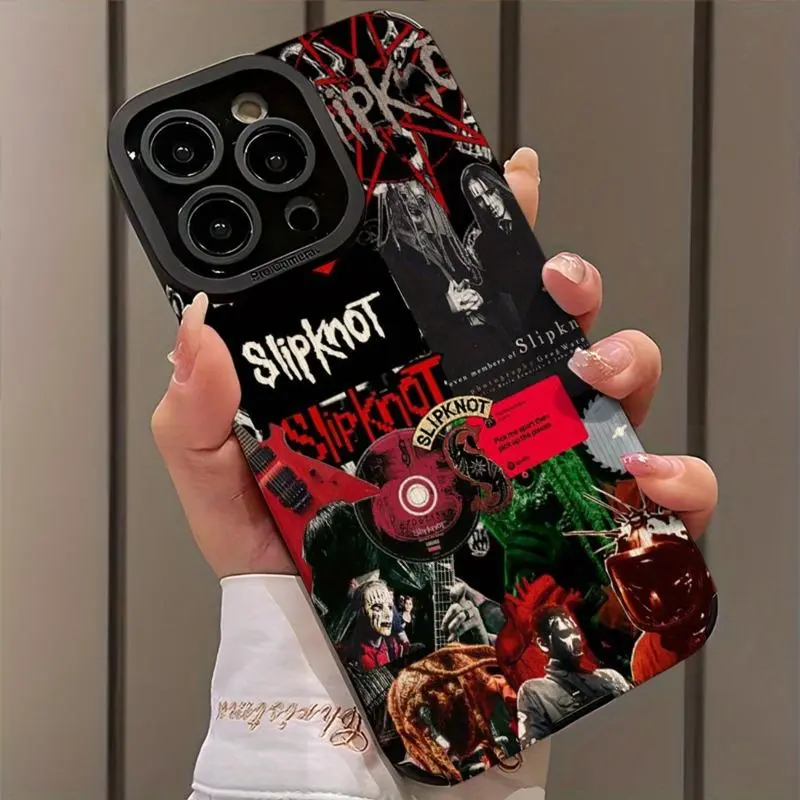 Rock Band Slipknot Collage for iPhone16,16plus,16pro,16promax,iPhone 15,15Plus,15Pro,15ProMax, 14,14Plus,14Pro,14ProMax, 13,13Pro,13ProMax, 12,12Pro,12ProMax, 11,11,11Pro Max,Special Artificial Leather Phone Case,Fashionable  Cellphone Smartphone