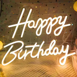 Birthday Happy LED Neon Sign, Adjustable Wall Mount Decor, 5v USB Powered, Perfect for Party Themes, Energy Efficient Lighting, Wall Mounted Lights