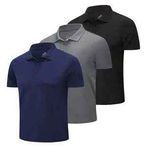 Mens Summer 3/6 Pack  Moisture Wicking Polo Shirts Quick Dry Breathable Short Sleeve Golf T Shirt Performance Casual Workout Menswear Sportswear Tops