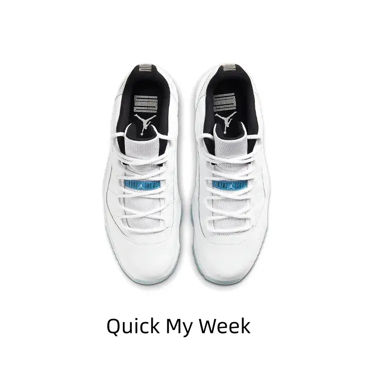 Minimalist low-top casual trainers with clean white main body and blue decorative label. Simple versatile tone, easy to match shorts, jeans and create refreshing daily fashion looks.