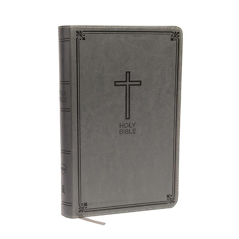 NKJV, Deluxe Gift Bible, Leathersoft, Gray, Red Letter, Comfort Print ...