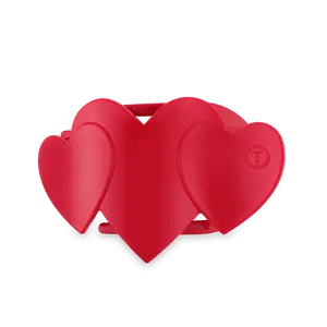Red Heart to Heart Medium Flat Hair Clip