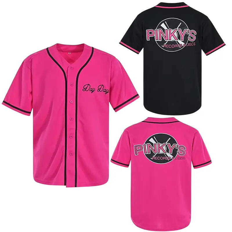 90s Hip Hop Style Baseball Jersey, Unisex Button-Up Fan Apparel with a Stitched Look and Elastic Fabric, Casual Wear for 90s Fans, S-XXXL, Sports Tops, Apparel Jersey, Flexible, Multi-Size, Stitched Detail, Button Embroidery, Training, Athletic Jersey Bas