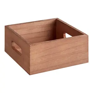 Choice Brown Wooden Display Crate / Condiment Caddy WS-553CRATEBR5