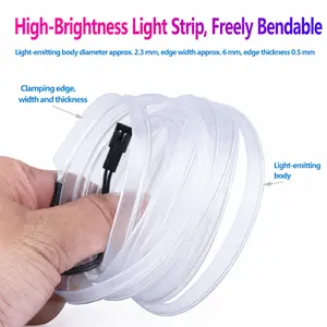 USB Car Interior LED Light Strip, 5M Fiber Optic Ambient Lighting with RGB Color Modes, Fuse Protected Decorative Light for Dashboard, Car Accessories tailgate bar strip woman men teen girl boy spot flood light bar Activated Disco hood dynamic blue