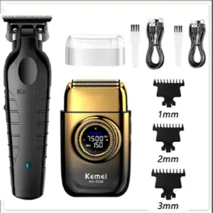 Kemei Rechargeable Cordless Shaver for Men, Face Care Trimmer, Hair Clipper Seamless Cutting Kit Km-2299, Km-T228