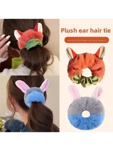 2-piece set of high-appearance cute fluffy hair ties, soft and cute hair accessories
