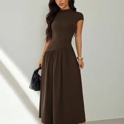 bronze dress Petal & Pup Women's Nadia One Shoulder Maxi Dress main image 0