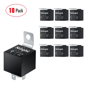 Nilight 10 Pack SPDT Electrical Relays 12V 30/40 Amp 5-Pin Switch for Automotive Truck Marine Boat