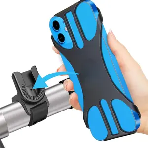 Detachable Bike Phone Holder Universal Bicycle Motorcycle Cell Phone Mount 360° Rotatable Adjustable Bike Phone Mount Compatible for 4" to 6.7" Smartphones Tool-Free Installation