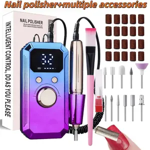 Nail Drill Set, Manicure Electric Nail Polisher, Gel Nail File Pen, LED Display, 32 Speed Levels, Efficient Power, Long Lasting, Compact Design