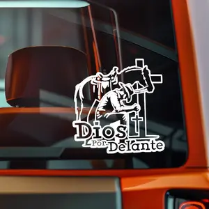 Dios Por Delante 5x5 inch  Mexkogifts Vinyl Decals – UV Resistant & Waterproof for Cars, Laptops and More