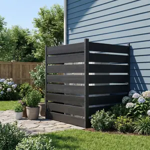 2 Panel Outdoor Privacy Screen Fence, 49 x 38 in A/C & Trash Can Enclosure for Patio & Backyard
