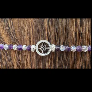 Amethyst bracelet with witch's knot