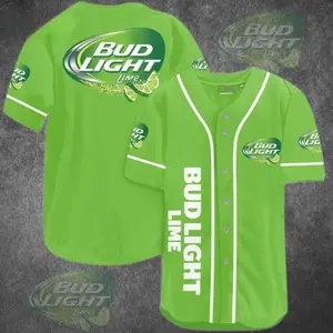 Lime Bud Light Baseball Jersey