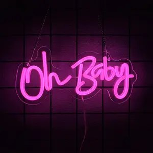 Oh Baby Neon Signs for Backdrop Decor, Neon Led Sign for Baby Shower, Gender Reveal, Birthday Party Decorations