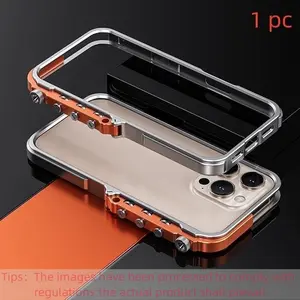 Aluminum Alloy Shockproof Full Edge Phone Case, Compatible with iPhone 13-17 Pro Max Plus Series, Minimalist Design, Durable Protection