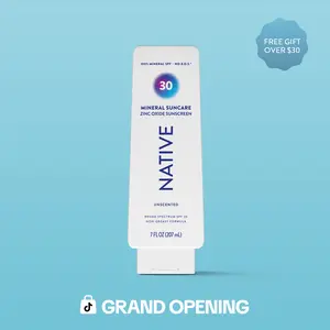 NATIVE Mineral Sunscreen Lotion SPF 30 – Broad Spectrum Protection, Lightweight, Non-Greasy
