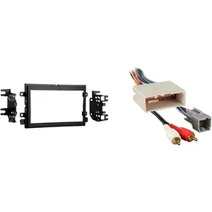 95-5812 Double DIN Installation Kit for Select 2004-up Ford Vehicles -Black & 70-5521 Radio Wiring Harness for Ford 03-Up Amp