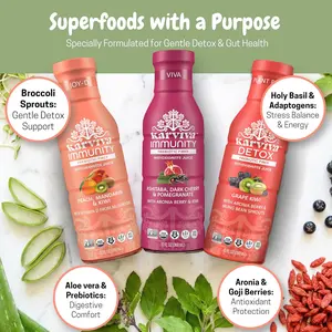 Karviva Organic Juice Cleanse System, Prebiotic Detox with Anti-Bloat Support, High Fiber Sprouts, Aloe & Adaptogens for Food Noise, Digestion & Gentle Cleansing