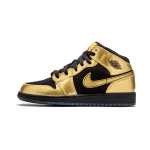 Air Jordan 1 Mid GS "Metallic Gold Coin" 555112 905