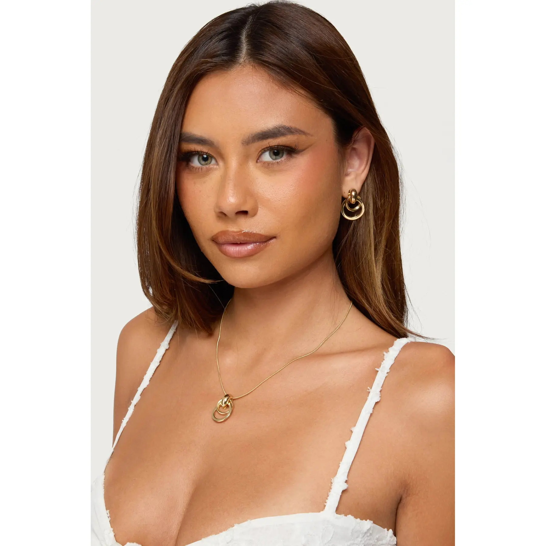 Paired Hoops Necklace & Earrings Set