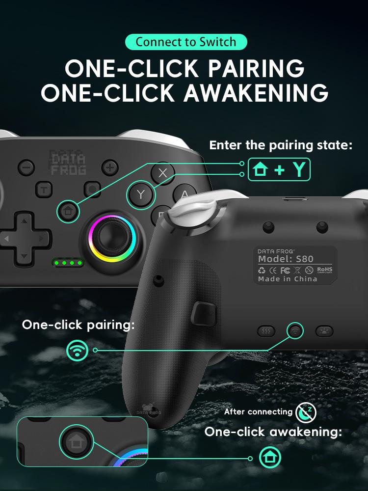 Wireless Bluetooth Game Controller For Switch Smart Game Controller, Pro Controllers Compatible with 6-Axis Sensor/C Button/Hall Effect Joysticks/Macro/Wake-up/RGB LED Light/Dual Vibration, Bluetooth Gamepad for Switch/Lite/OLED/PC/ios/android/PC Wireless Bluetooth Game Controller For Switch Smart Game Controller, Pro Controllers Compatible with 6-Axis Sensor/C Button/Hall Effect Joysticks/Macro/Wake-up/RGB LED Light/Dual Vibration, Bluetooth Gamepad for Switch/Lite/OLED/PC/ios/android/PC