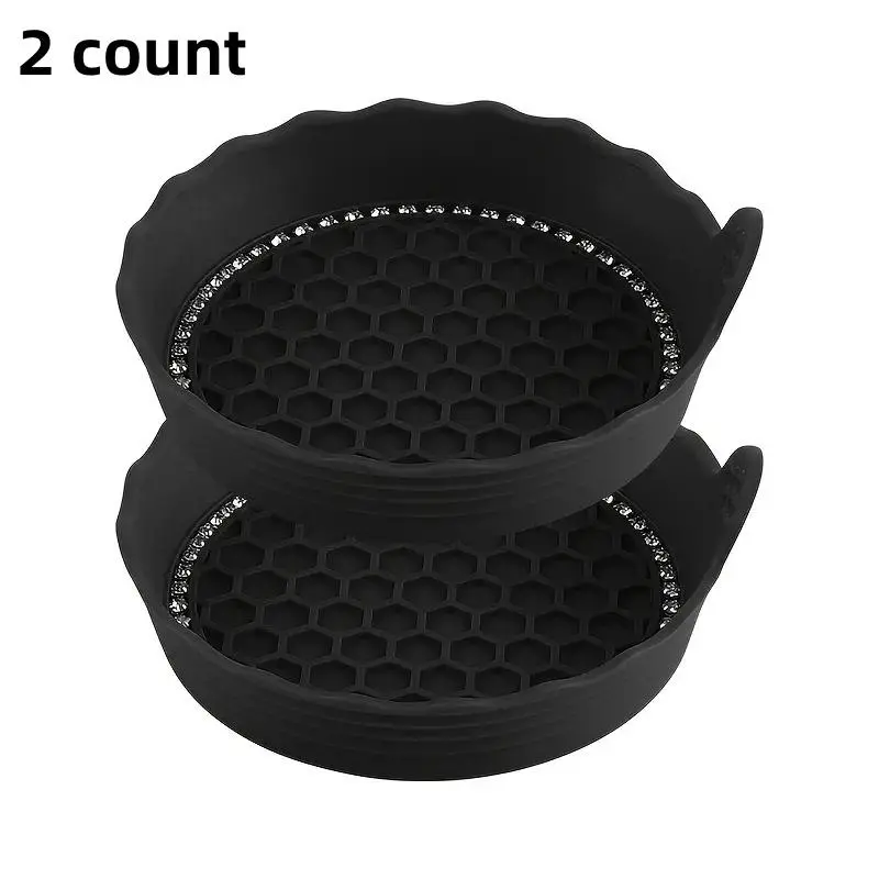 Car Cup Holder Coaster, Non-slip Car Cup Holder Pad with Glittering Crystal Rhinestones, Universal Car Interior Accessories for Women & Men, Car Interior Accessories Girls, Car Supplies