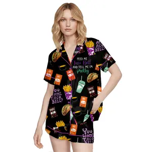 Women's Taco Bell Food Pajama Set Fun Trendy Design Comfortable Sleepwear Loungewear Perfect for Relaxing Nights Gift for Her Christmas Gift