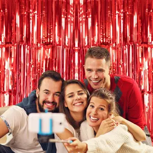 2 Pieces Valentine Fringe Curtains, Raindrop Sheer Drapes for Party Photo Background, Ideal for Door Wall Window Decorations