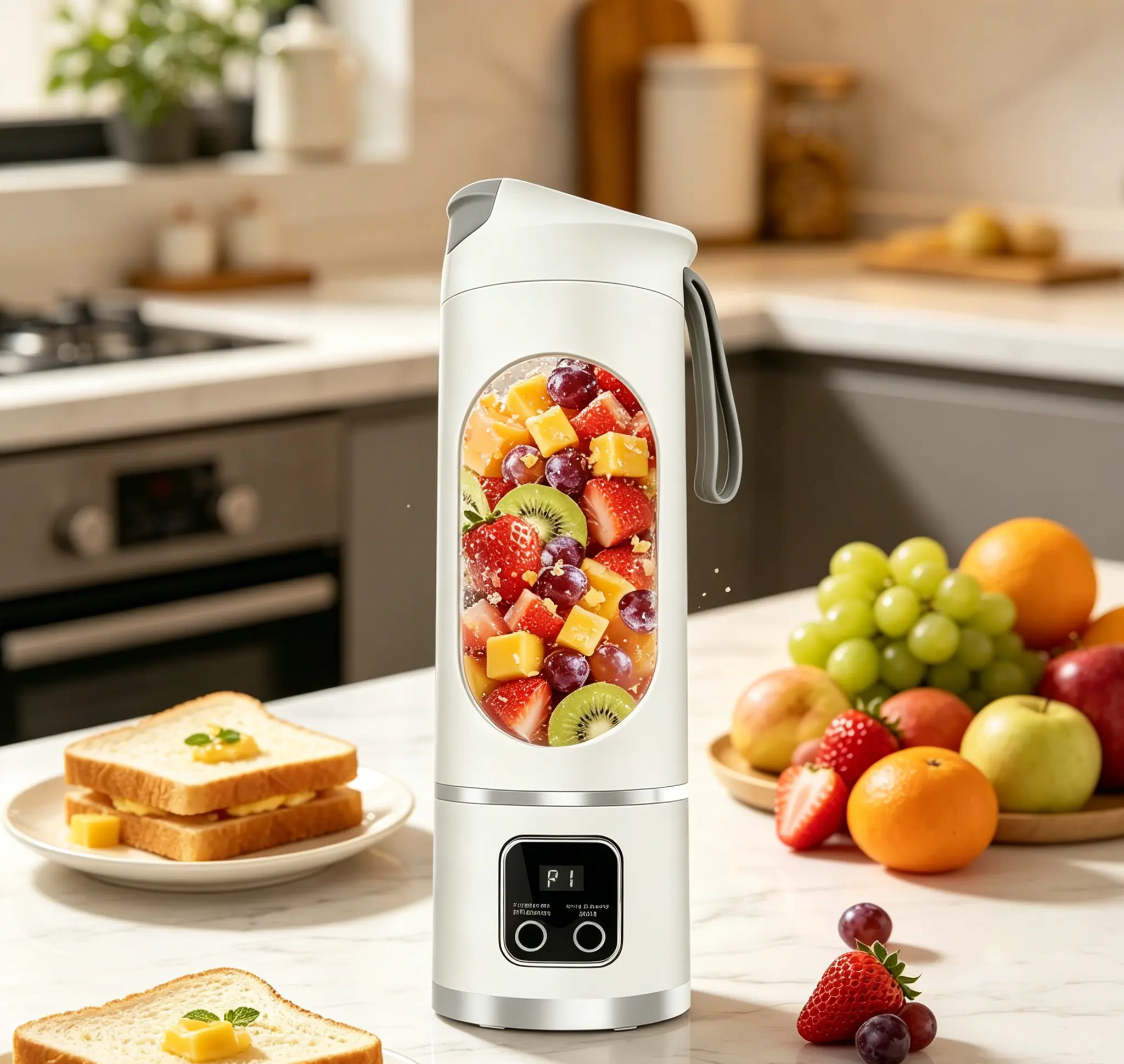 500ML Portable USB Rechargeable Personal Electric Blender - Summer Camping & Hiking Essential, Compact Convenient Versatile Small Mixer for Shakes, Smoothies, Second Cup Fruit & Vegetable Juicer