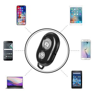 2 Pack Wireless Camera Remote Control - Wireless Remote for iPhone & Android Phones iPad iPod Tablet, Clicker for Photos & Videos, Wrist Strap Included