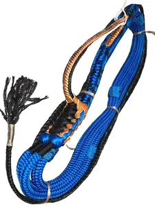 Royal Blue & Black PRO 9/7 RH- 7/8"x7/8" EPT Bull Rope - 16' Riding Rodeo Rope with 60 Day Warranty & A++ Craftsmanship