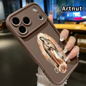 Soft Case Compatible with  iPhone 17 Pro Max 16 Plus 15 14 13 12 11 XR Air E Divine Virgin Rose Pattern Camera Lens Protective Durable Cover Gift for Girl