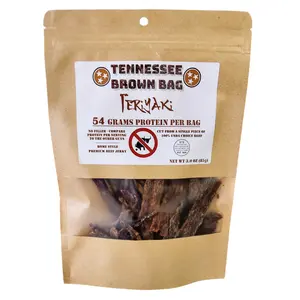 Tennessee Brown Bag "Teriyaki" Beef Jerky - Thin, Tender, Tons of Protein