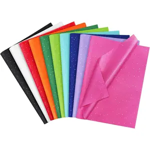 120 Sheets Colored Tissue Paper, 14x20 Inch Glitter Art Tissue Paper for Gift Bags, Multicolor Gift Wrap Supplies Bulk for Weddings Birthday Party Crafts Decoration, 10 Colors (Multicolor)