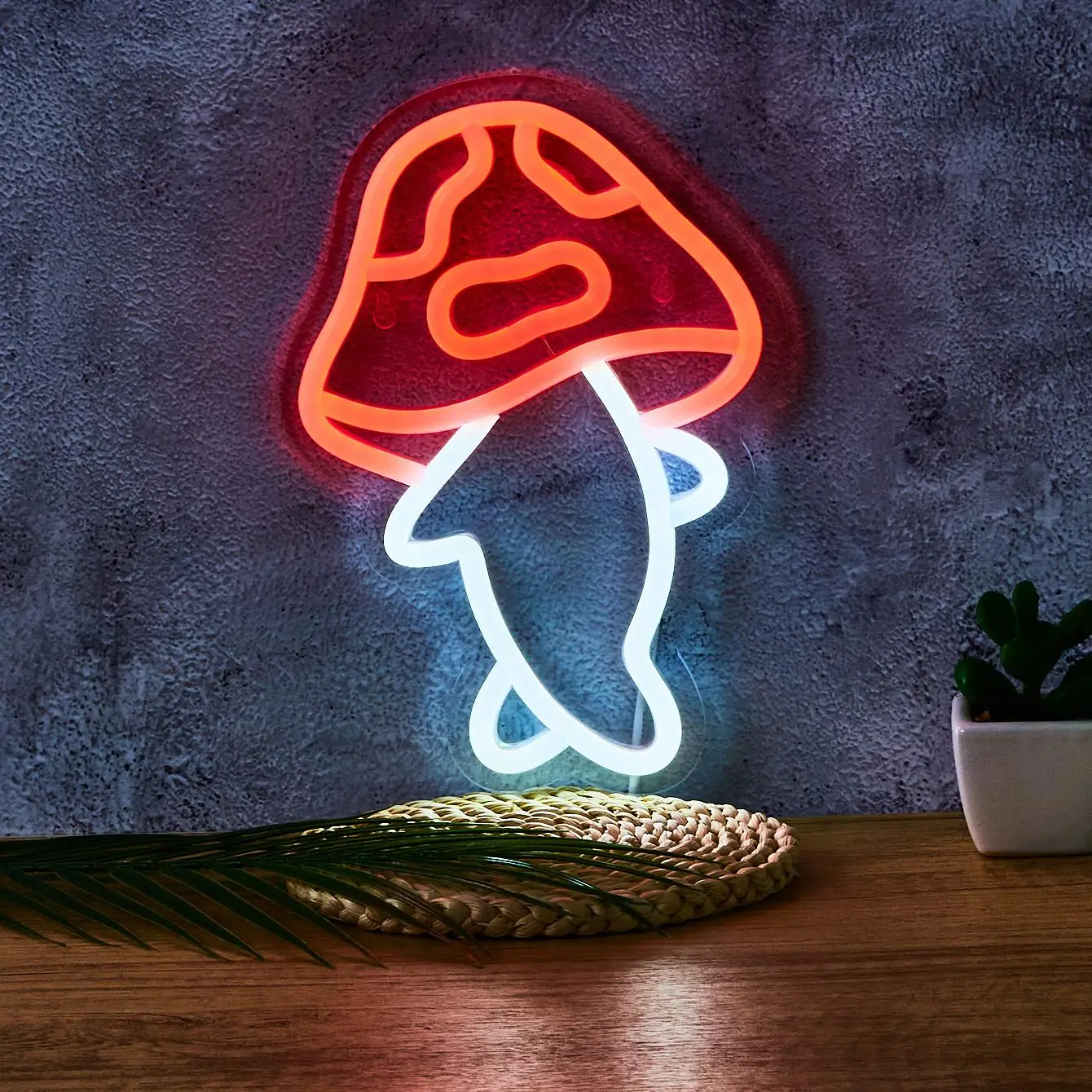 Mushroom Man Shaped LED Neon Sign, USB Powered Creative Neon Sign, Decorative Neon Light For Home Room Party Wedding Bar, Led Decoration, LED Signs, Led Neon Lights