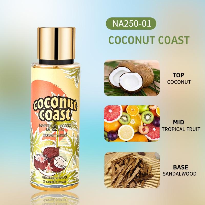 250ml Large Capacity Women's Floral Fragrance Spray, 2-in-1 Hair & Body Mist, Long-Lasting Scent, Odor Eliminating Fresh Fragrance for Daily Use