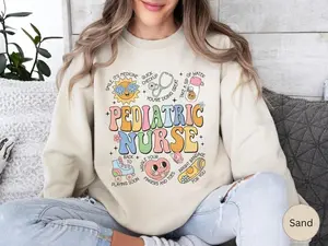 Pediatric Nurse Sweatshirt, Peds Sweatshirt, Pediatric Sweater, Pediatric Nurse Gift, Cute Peds Nurse Crewneck, Retro Pediatrics Shirt