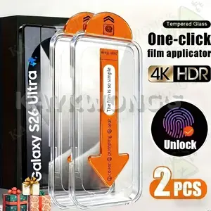 KAYKWONG'S 2-Pack HD Tempered Glass Screen Protector for Samsung Galaxy S22 5g/s23/s24/s25/s26/plus/ultra, Crystal Clear, Fingerprint Resistant