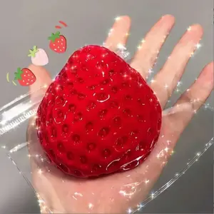 Strawberry Toy, Reusable Squeezable Soft Elastic Decompression Ball, Sensory Stress Relief Toy for Adults, Fun Relaxing Activity