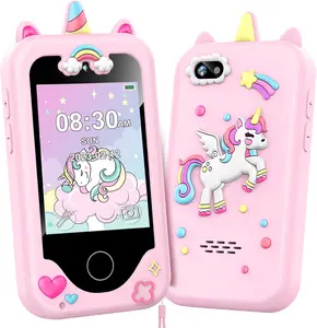 Kids Smart Phone Toys, Birthday Gifts Unicorn Toddler Play Phone for Girls 3-10, Touchscreen HD Dual Camera Cell Phone for Kids, Travel Toy Preschool Learning Toy for Kids