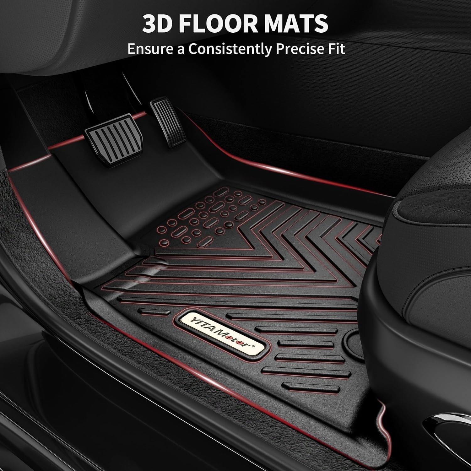 YITAMOTOR Floor Mats Compatible for 2021-2023 Hyundai Santa Fe Includes 2 Rows and Cargo Liner Set TPE All-Weather Floor Mat Set Liners, Black