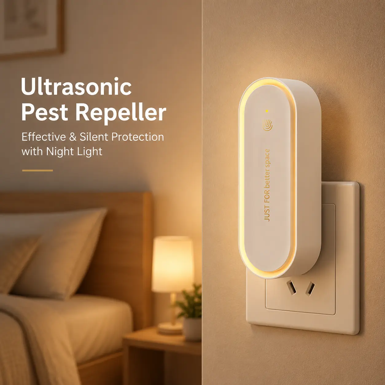 ltrasonic Pest Repeller, Plug-in Electronic Insect Repellent with Night Light, Indoor Ultrasonic Deterrent for Insects, Roaches, Mice & Other Pests